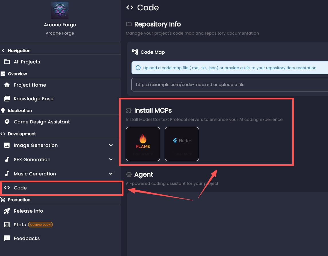 Arcane Forge Code Page